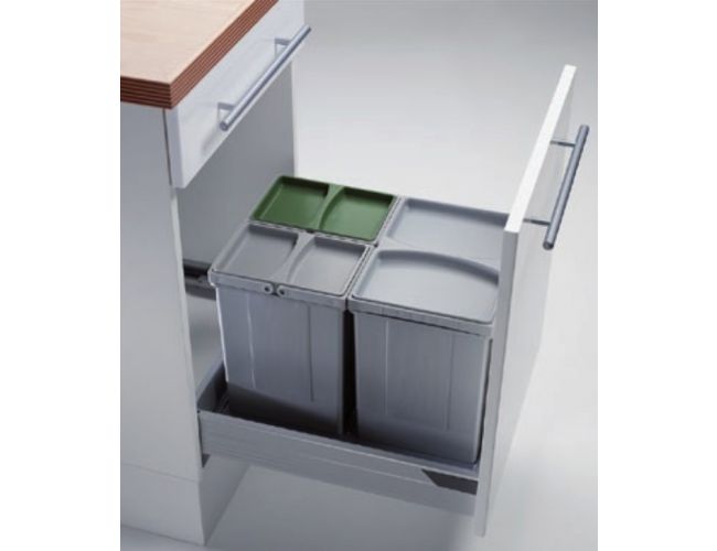 Sistema de almacenaje - Kit de cubos apropiado para gavetas entre 450 mm y 600 mm con tapete antideslizante. PV45-4