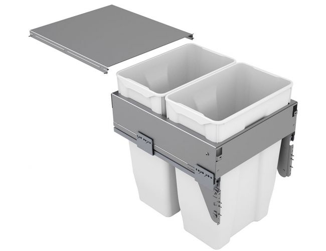 Cubo de basura Cucine Oggi Quadrifoglio con guias - 70 litros - Ref. 572
