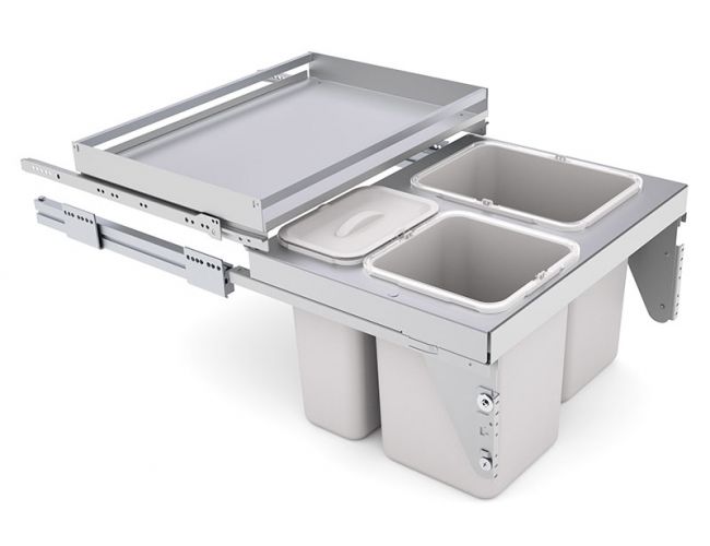 Cubo de basura Cucine Oggi Quadrifoglio con guias - 36 litros - Ref. 575