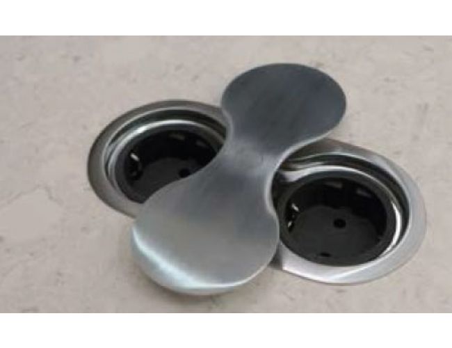 2 Enchufes empotrables para cocinas u oficinas CucineOggi box Butterfly IL 250 - Inox