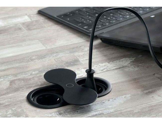 Enchufe con puerto USB empotrable para cocina y oficina CucineOggi box Butterfly IL 251-USB-NG