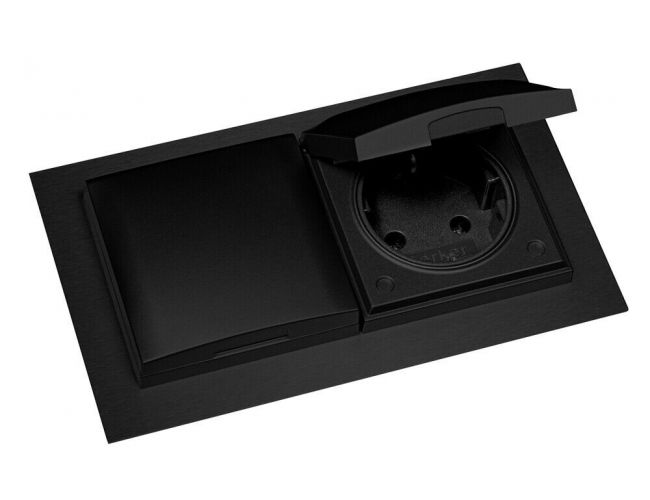 2 Enchufes cocina CucineOggi ENERGY BOX 2E - IL 834-NG - Negro