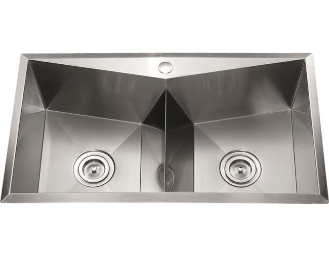 Fregadero cocina dos senos acero Andemen Diamante 820x450