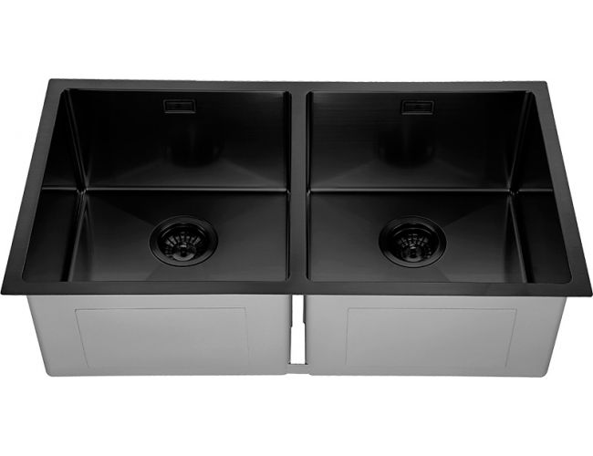 Fregadero acero antracita doble cubeta Andemen Ópalo 838x457