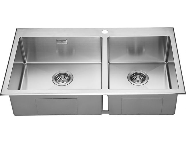 Fregadero cocina 2 senos acero Andemen Topacio 870x500