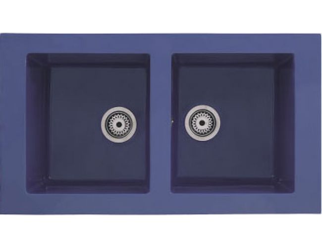 Fregadero bajo encimera Syan Diana - 910 x 510 mm - 2 Senos rectangulares. Vista Frontal