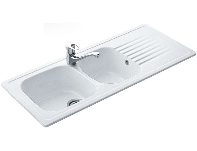 Fregadero de cerámica Luisina Targa EV675201 - 1120 x 510 mm