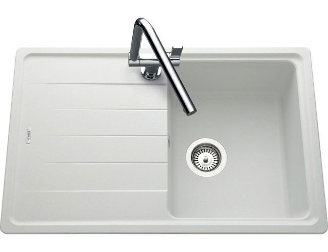 Fregadero 1 cubeta 1 escurridor granito Luisina Bossa Nova EV8800 | 78 x 50 cm BLANCO ALPINA