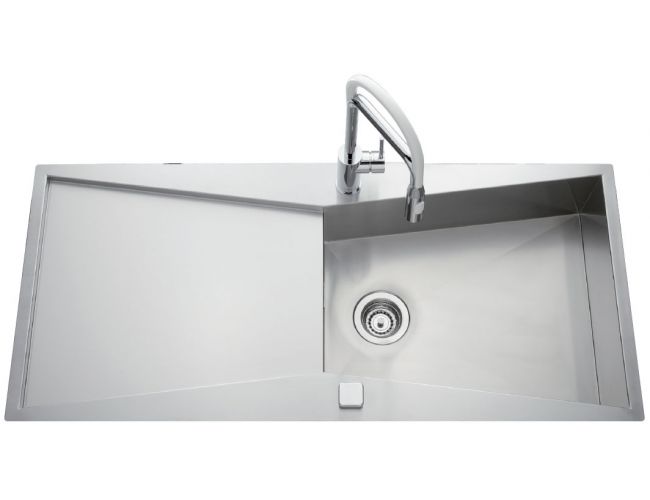 Fregadero de acero inoxidable Luisina Calisto EV70021 - 1160 x 520 mm - 1 gran cubeta + 1 escurridor