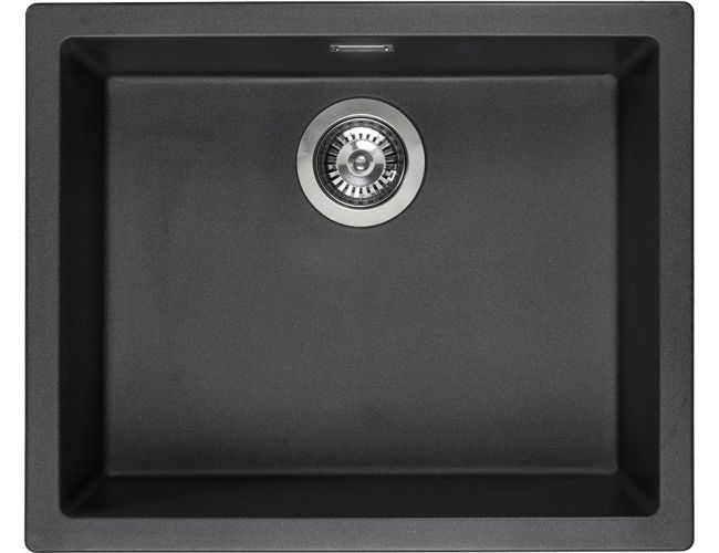 Fregadero cuarzo un seno Reginox Amsterdam 50 negro plateado