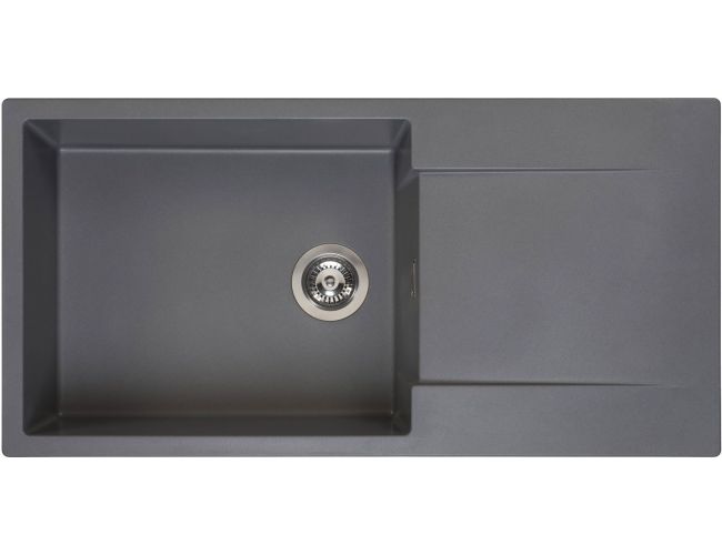 Fregadero seno y escurridor Cuarzo Reginox Amsterdam 540 Gris Plateado