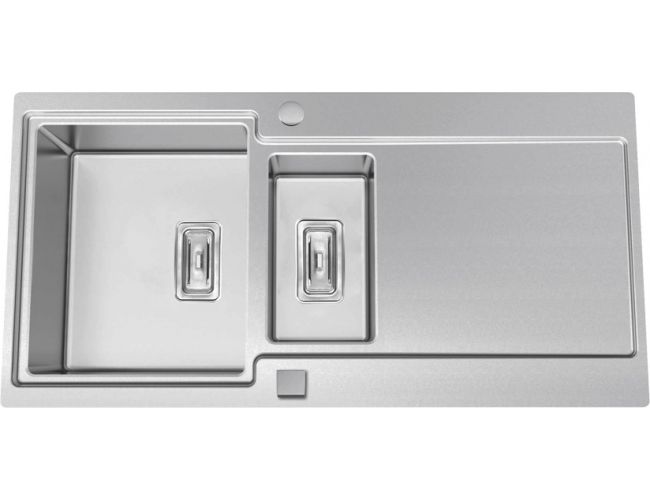Fregadero dos senos con escurridor de acero Rodi EVO 100 - 100x50
