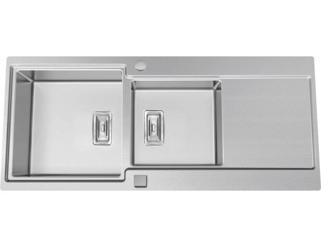 Fregadero 2 senos con escurridor de acero Rodi EVO 116 - 116x50