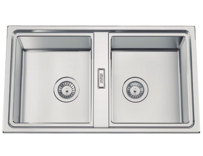 Fregadero dos senos de acero Rodi Fusion 86BB - 86x50
