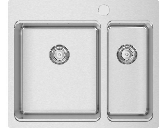 Fregadero de cubeta y media en acero Rodi UNA 56 - 59,5x50,5