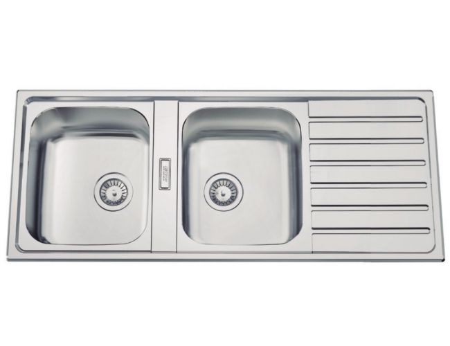 Fregadero de dos senos con escurridor de acero Rodi Urban 120BB - 120x50