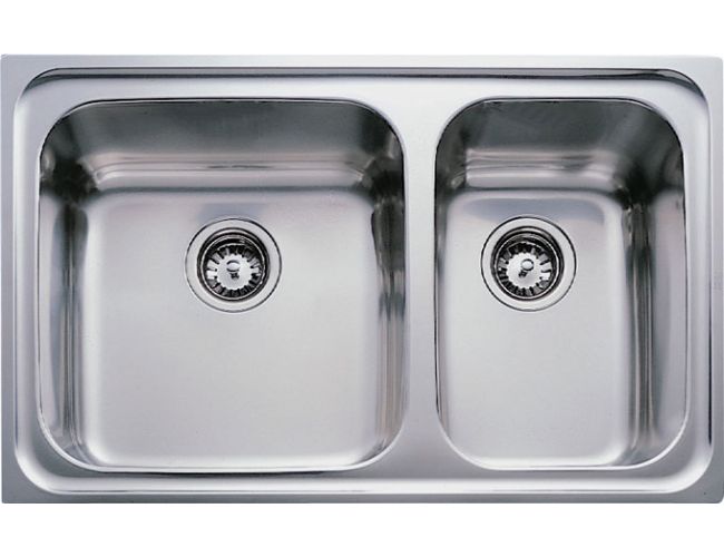 WWSZ Fregadero Cocina 2 Senos de Acero INOX,Fregadero Cocina Dos Senos  sobre encimera o enrasado, fregaderos Cuadrado de Acero Inoxidable con 2  Orificios y Rebosadero : : Herramientas y Mejoras del Hogar