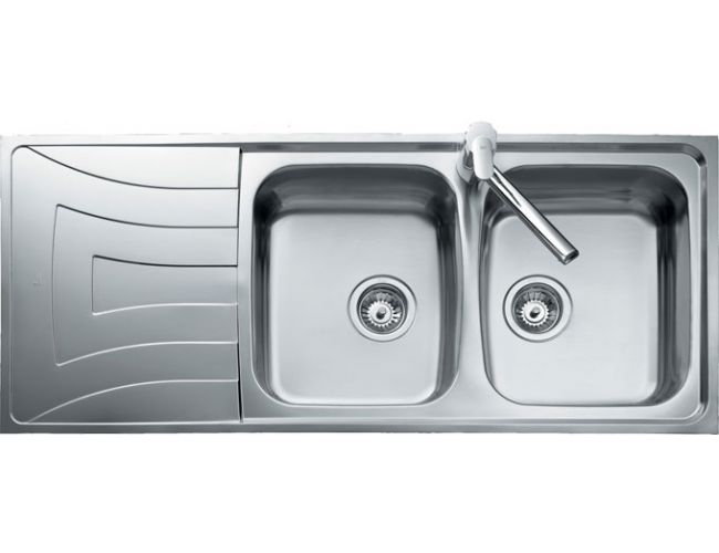 Fregadero de acero sobre encimera Teka Universo 2C 1E - 1160 x 500 mm. - Ref.10120085