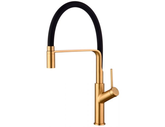 Grifo cocina flexible Imex Sena oro cepillado