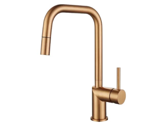 Grifo cocina extraible Poalgi oro rosa GCE039-ORC