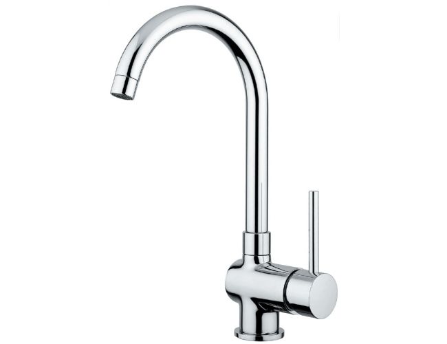 Grifo de cocina Luisina RCD73 - Monomando cromado con caño giratorio y maneta lateral