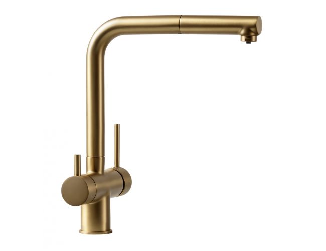 Grifo osmosis caño extraible cocina Borrás NAT1785TG dorado cepillado