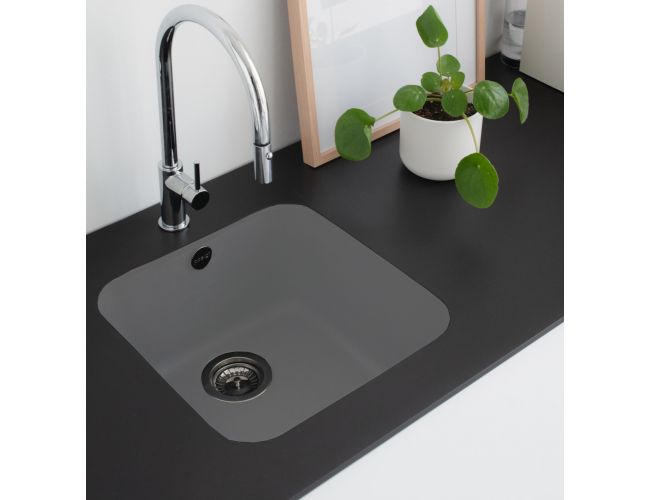 Fregadero granito Poalgi Gandia Hekla 40 Gris ASH