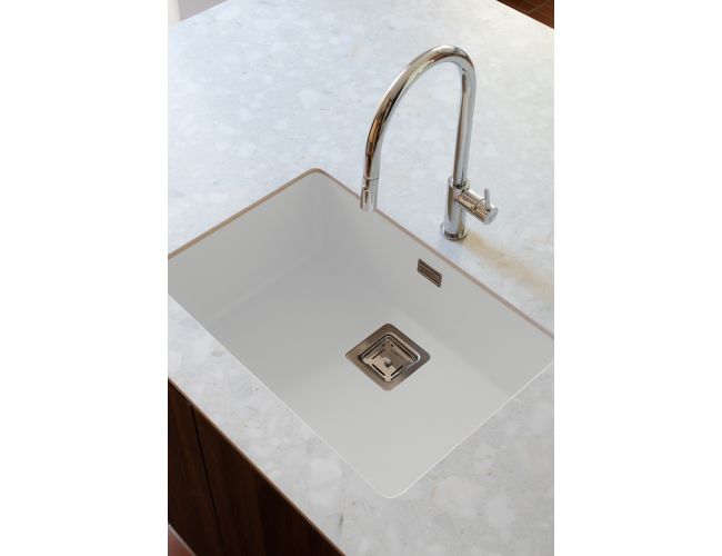 Fregadero Poalgi ZIE 60 Hekla bajo encimera color blanco snow