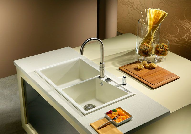 fregadero ceramica dos senos