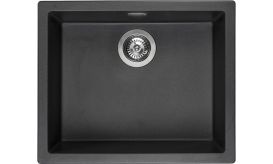 Fregadero cuarzo un seno Reginox Amsterdam 50 negro plateado