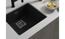 Fregadero bajo encimera granito Poalgi ZIE 45 Hekla negro basalt