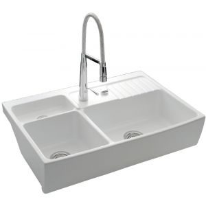 Fregadero de cerámica sobre mueble Luisina Soprano EV5027 - 895 x 625 mm