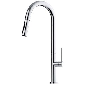 Grifo de cocina Luisina RC602P/DO - Monomando cromado con ducha. Caño pivotante.