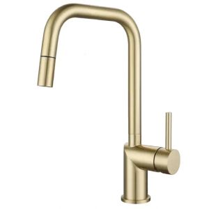 Grifo cocina extraible Poalgi oro cepillado GCE039-OC