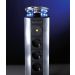 Enchufe de cocina CucineOggi energy box Escamoteable -   IL 700BN-LED  -   3  Enchufes - Tapa en blanca o negra y 3 leds azules.