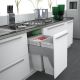 Cubo de basura Cucine Oggi Quadrifoglio con guias - 70 litros - Ref. 571 vista montaje cocina