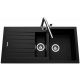 Fregadero con cubeta, cubetilla y escurridor Luisina Hip Hop EV8711 | 100 x 50 cm full black
