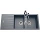 Fregadero grande 2 senos y escurridor Luisina granito Hip Hop EV8721 | 116 x 50 cm croma