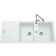 Fregadero grande 2 senos y escurridor Luisina granito Hip Hop EV8721 | 116 x 50 cm blanco alpina