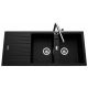 Fregadero grande 2 senos y escurridor Luisina granito Hip Hop EV8721 | 116 x 50 cm full black
