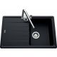Fregadero 1 cubeta 1 escurridor granito Luisina Bossa Nova EV8800 | 78 x 50 cm NERO