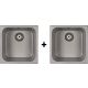 Fregaderos combinados bajo encimera Syan Troya + Troya - 2 Senos cuadrados de 450 x 450 mm