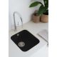Fregadero granito Poalgi Gandia Hekla 35 - color negro basalt montado bajo encimera