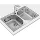 Fregadero doble cubeta acero Teka Universe 80 T-XP 2C - 79 x 50 cm.
