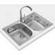 Fregadero doble cubeta acero Teka Universe 80 T-XP 2C - 79 x 50 cm.