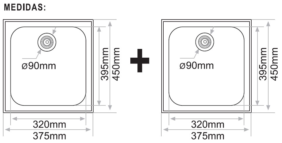 Medidas fregaderos combinados Nix