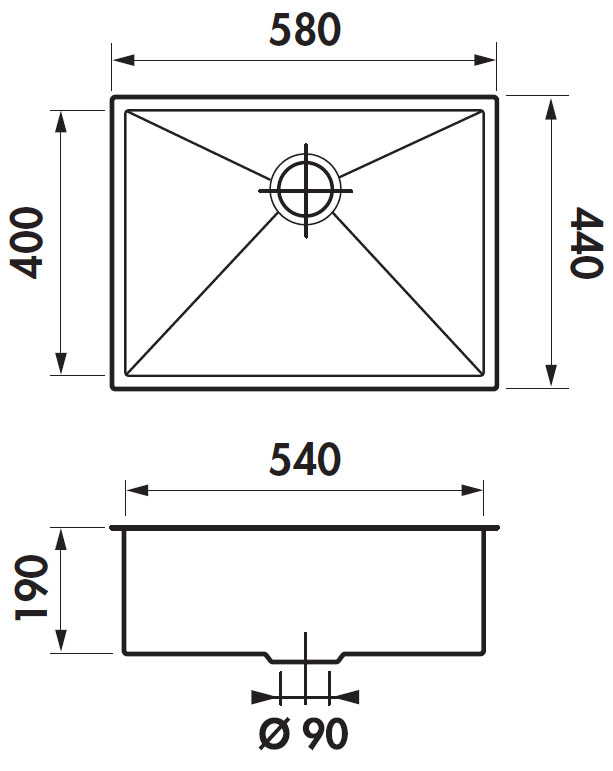 Medidas fregadero Luisina Monteverdi Luisinox EVSP30MIL Medidas fregadero Luisina Monteverdi Luisinox EVSP30MIL