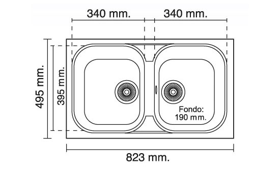 Medidas Fregadero Poalgi Basic Malaquita