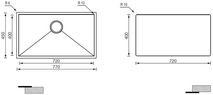 Medidas fregadero Luisina RADIO 10 Luisinox EV1032MIL Medidas fregadero Luisina RADIO 10 Luisinox EV1032MIL
