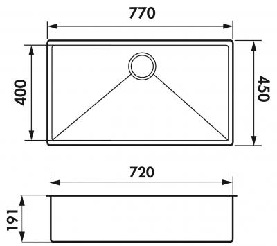 Medidas fregadero acero inox Luisina EVSP56 Medidas fregadero acero inox Luisina EVSP56
